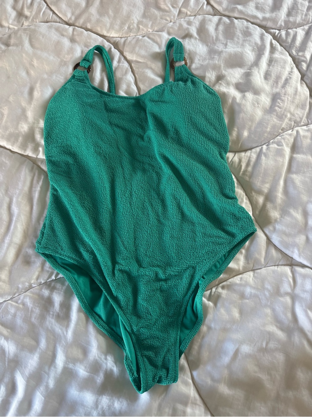Shade & Shore Textured One-Piece Swimsuit - Teal